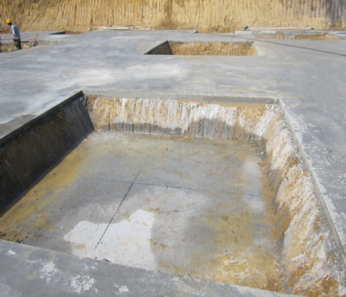 南昌市建筑設計研究院總部辦公大樓工程筏板基礎下柱墩找平、彈線